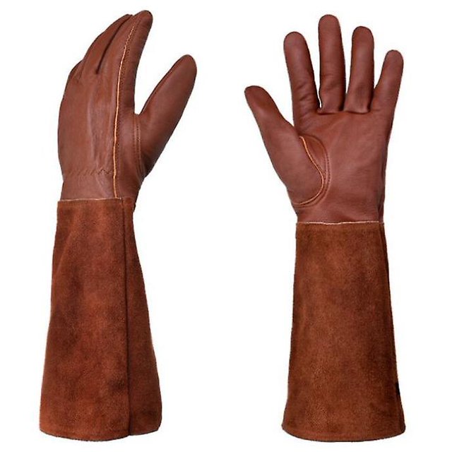 Guantes de jardinero largos de piel para mujer y hombre, guantes antiespinas, ACTIVE Biensenido a ACTIVE