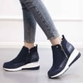 thumbnail image 6 of Caywon Womens Winter Warm Ankle Boots Plush Lined Wedge Heel Snow Booties Side Zipper Thick Sole Casual Shoes Botas de Invierno Mujer, 6 of 8