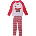 thumbnail image 4 of Conjunto de pijamas de Navidad para la familia, ropa de casa de Navidad para bebés y niñas, pijamas con estampado de Papá Noel para padres e hijos Ormromra WMZL-703-25, 4 of 7