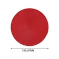 thumbnail image 2 of Tunhigl 3-Pack Round Woven Table Mat Set 7 Inch - Heat Insulation, Waterproof & Oil-Proof Placemats for Dining, Coffee Tables - Elegant Home Decor Red, 2 of 6