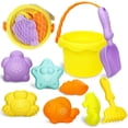 thumbnail image 1 of HTOOQ Ensemble de Jouets de Plage, Jouets de Sable pour Enfants, Pelles de Plage pour Tout-Petits, Râteaux, Kit d'Outils, Moules à Seau de Sable Extérieur 9 Pcs, 1 of 6