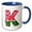 Blue/White, variant on 3drose, Cute Watermelon Monogram K, 11oz Two-tone Yellow Mug