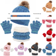 thumbnail image 2 of CPNG Beanie Hat Scarf Gloves Set for Kids, Winter Warm Set Fleece Lined Single Pompom Knitting Cap Neck Warmer Touchscreen Gloves for Girls Boys, 2 of 6