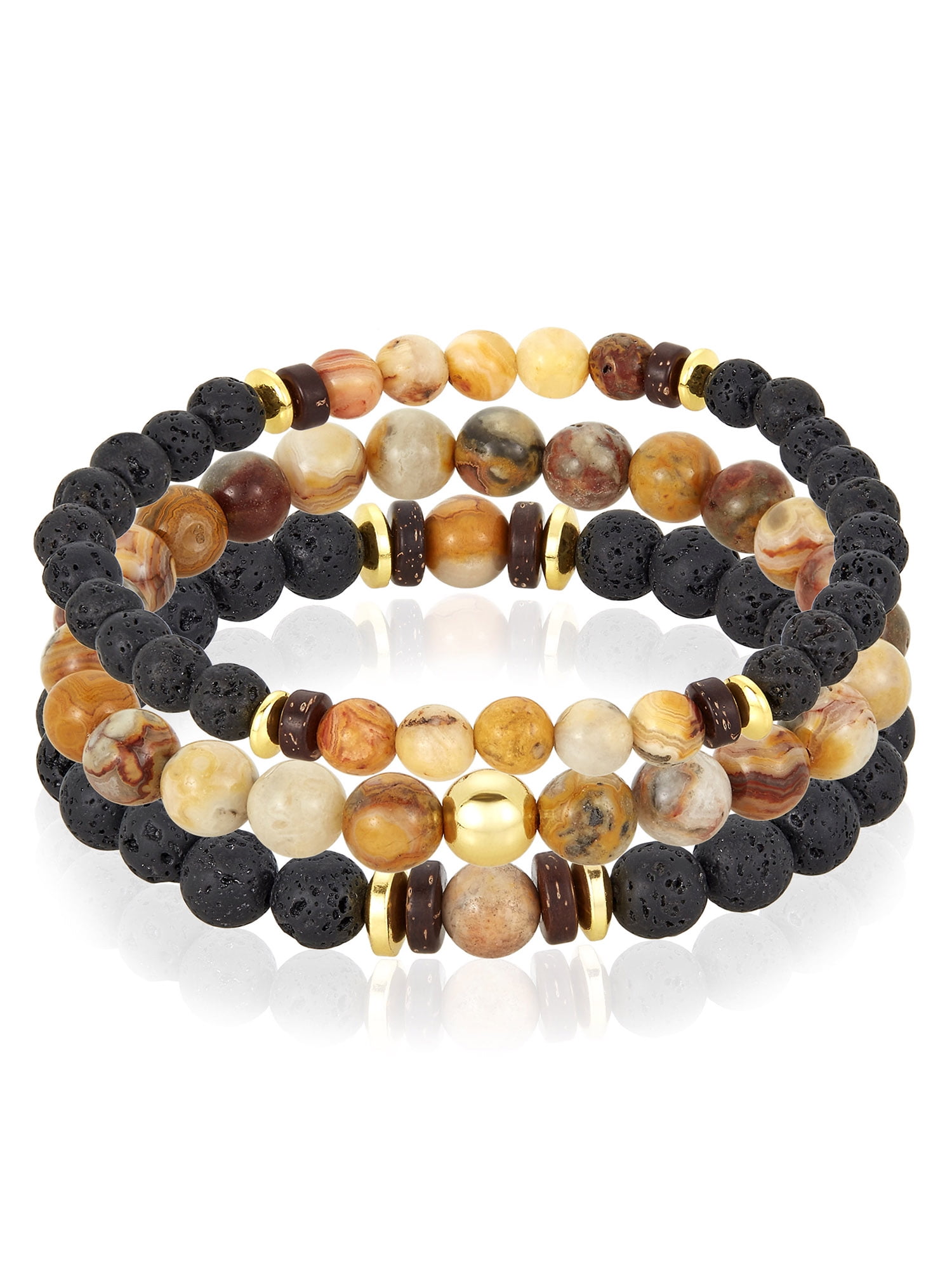 Natural Brown Crazy Agate Beads Healing Beaded Stretch Jewelry Bracelet 7" Gift 