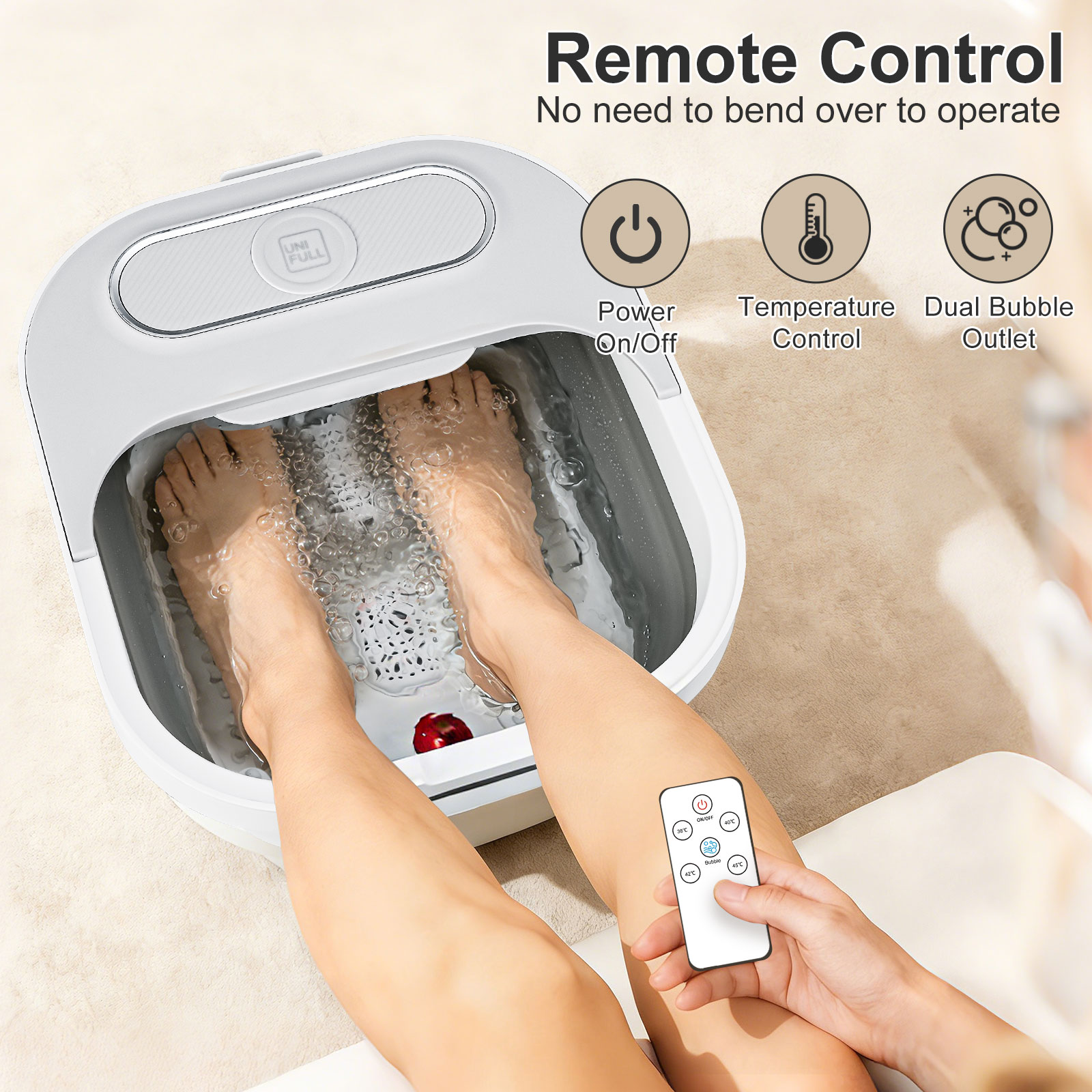 UNIFULL Foot Spa Bath with Heat and Red Light photo 5