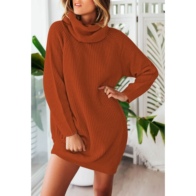 Loose turtleneck sweater dress sales
