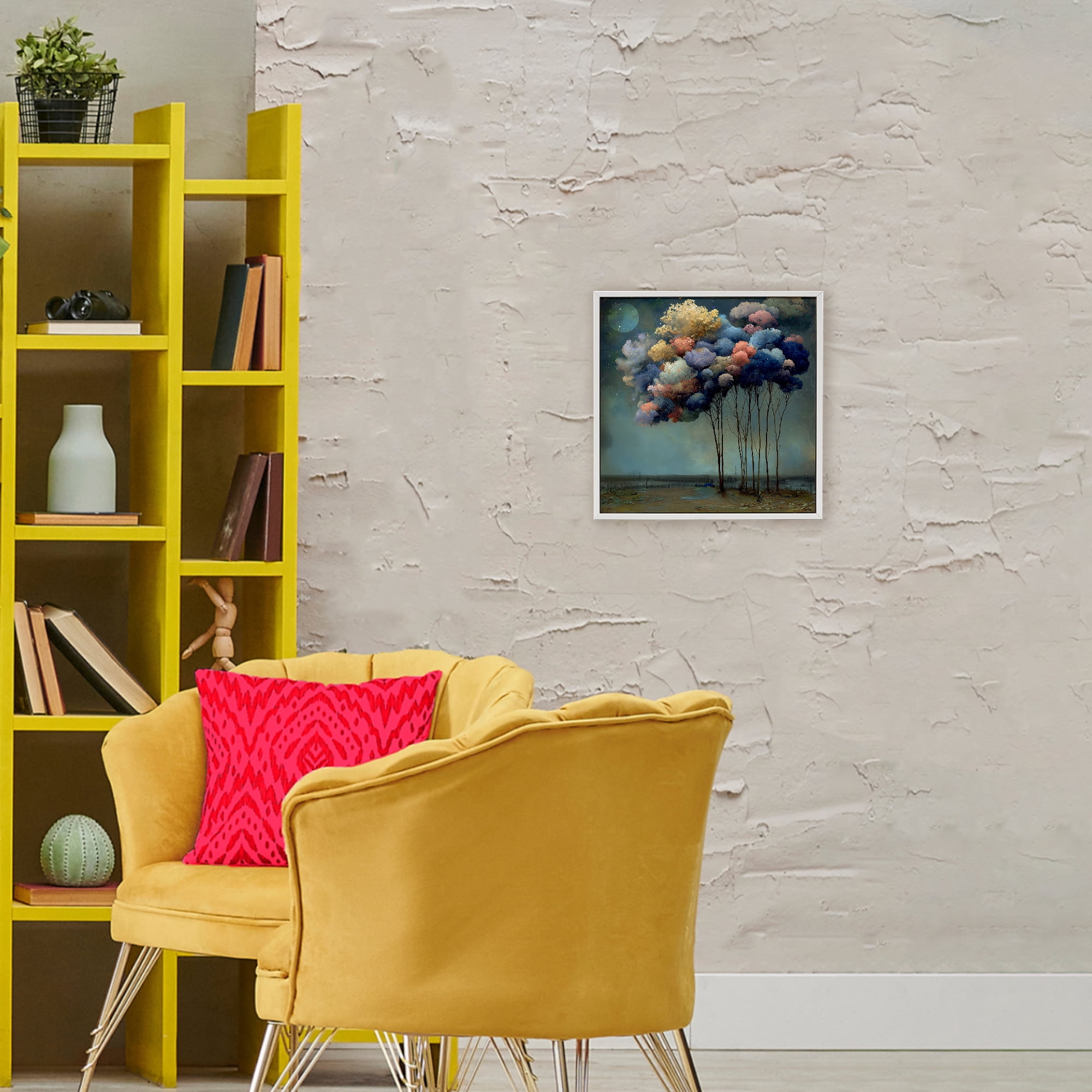 Stupell Industries Dreamy Sky Trees Surrealism White Framed Giclee Art, design by Annabelle Hall