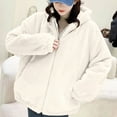 thumbnail image 2 of Plus Size Zip Up Jacket for Women Solid Color Casual Long Sleeve Zipper Warm Sweatshirt Tops Coat Zip Up Fleece Jacket Outerwear with Pocket, 2 of 4