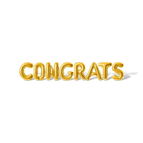 Letter Balloons - CONGRATS 16" Inch Alphabet Letters Foil Mylar Balloon Graduation Party Banner (Gold)