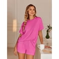 thumbnail image 3 of Ekouaer Womens Pajama Sets Short Sleeve Lounge Sets 2 Piece Pjs Tops and Shorts Outfits Matching Loungewear with Pockets, 3 of 6