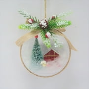 Holiday Time Red House / Tree With Pet Disc Ornament