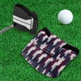 thumbnail image 5 of Haosy Navy Blue Burgundy Houndstooth Golf Mallet Putter Cover Strong Magnetic Leather Golf Club Headcover Closure, 5 of 7
