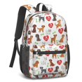 thumbnail image 2 of Dog Breeds and Hearts White Pattern 17" Waterproof Oxford School Backpacks for Teens, S-Shape Padded Straps, for School, Travel, Hiking, Camping, 2 of 5