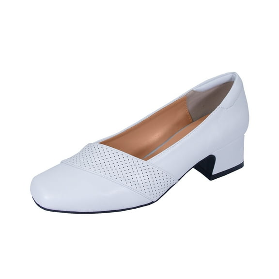 PEERAGE Dina Women's Extra Wide Width Dress Pump WHITE 5