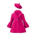 thumbnail image 2 of GiLiling Toddler Baby Girls Winter Coat Set Spliced Collar Outwear with Beret for Cold Weather Daily Wear (Hot Pink, 18-24 Months), 2 of 4
