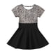 thumbnail image 1 of Vestido Verano Niña Estampado Leopardo con Falda Plisada Negra Algodón, 1 of 8