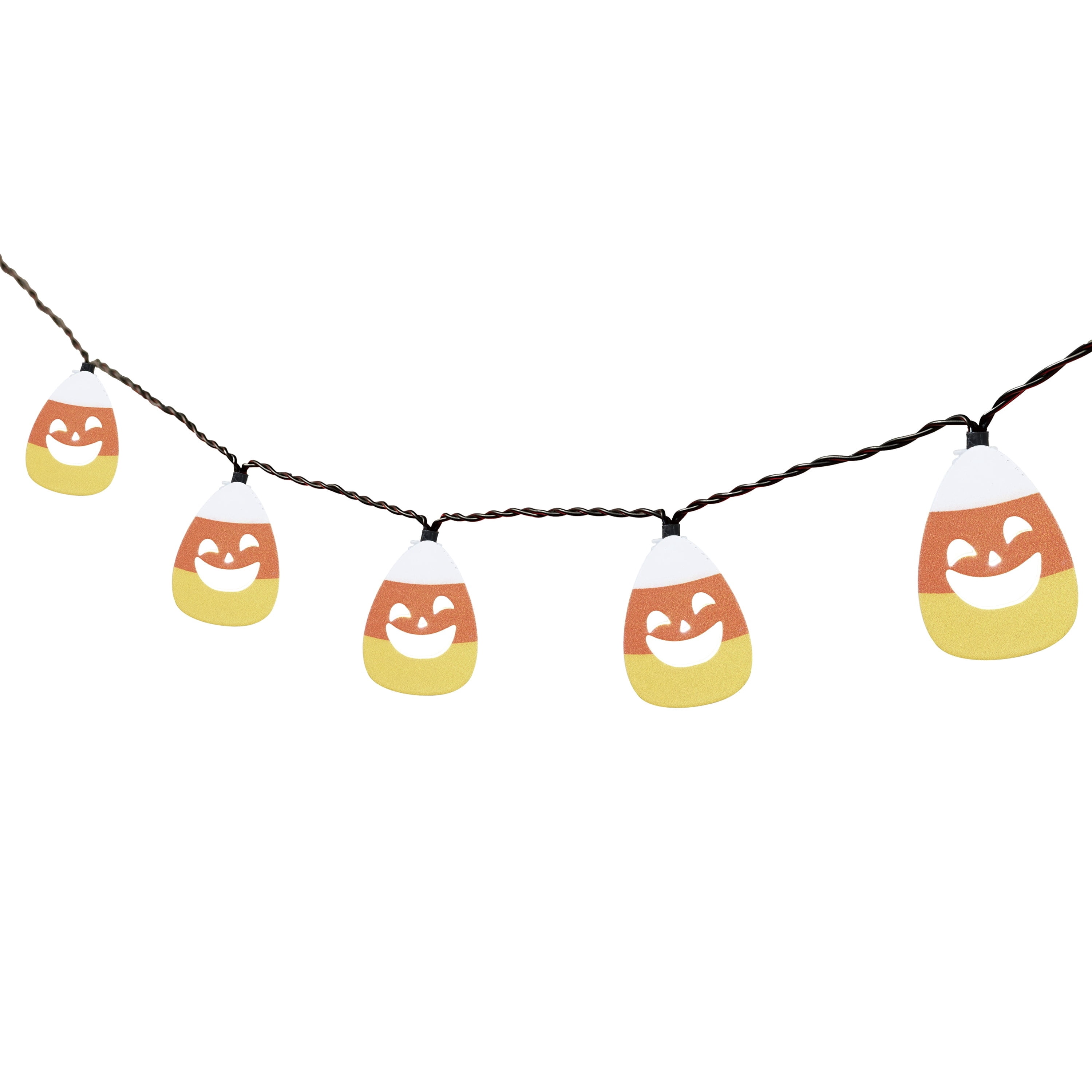 Indoor 10-Count LED Metal Candy Corn String Lights, Cool White, 4.5', Halloween by Way To Celebrate