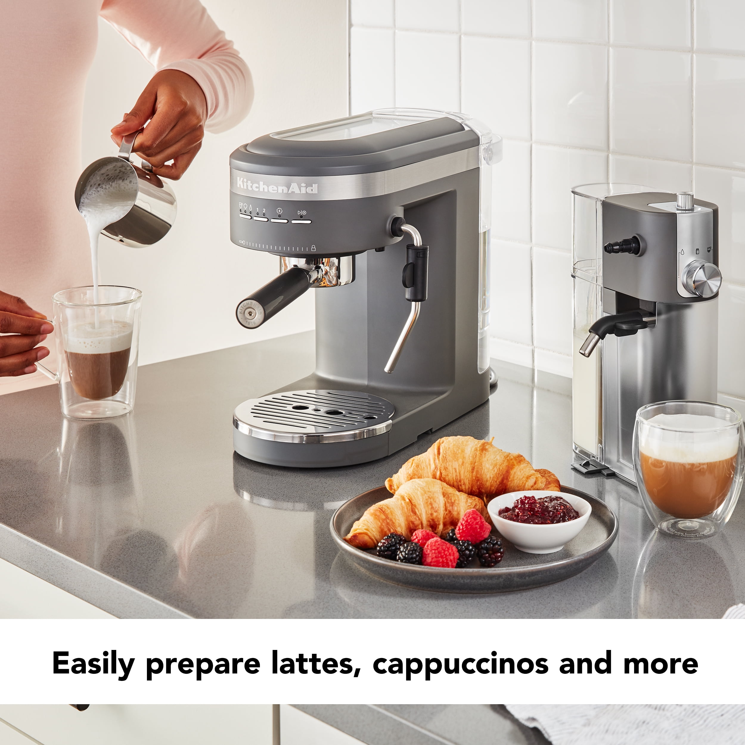 KitchenAid Semi-Automatic Espresso Machine and Automatic Milk Frother  Attachment - KES6404