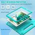 thumbnail image 4 of AVAWO Kids Case for iPad 9.7 2017/2018 & iPad Air 2 - Light Weight Shock Proof Convertible Handle Stand Friendly Kids Case for 9.7-inch iPad 5th & 6th Gen, iPad Air 1 & iPad Air 2 - Cyan, 4 of 9