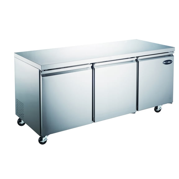 Heavy Duty Commercial 72" Three Door Undercounter Refrigerator