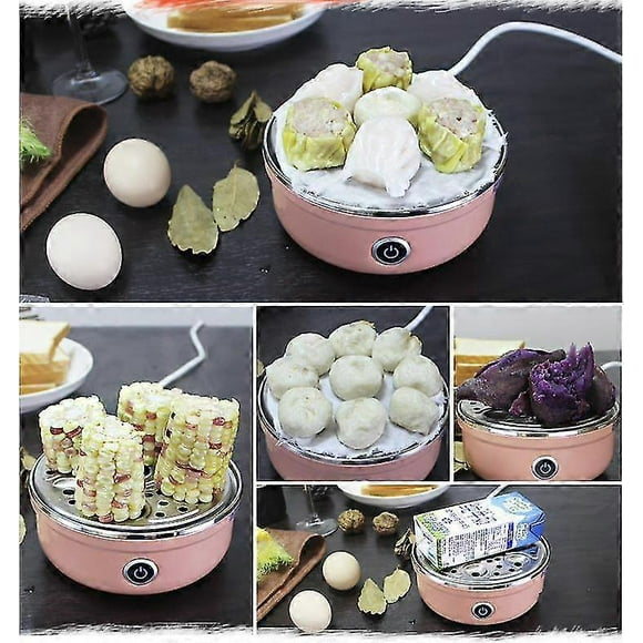 Pink Stainless Steel Electric Egg Steamer