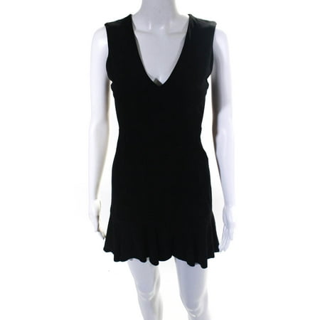 

Pre-owned|Alice + Olivia Womens Sleeveless V-Neck Short Mermaid Dress Black Size 0