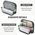 thumbnail image 5 of Standing Pencil Case with Base Large Capacity Stationery Pouch Pen Bag with Zipper for Women Men Christmas Elements Green Background, 5 of 7