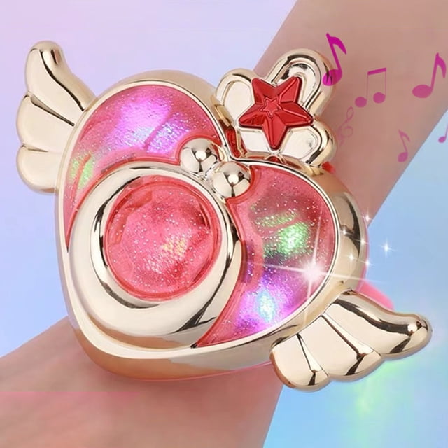 Brazalete de corazón de Cosplay de Anime con sonido ligero, disfraz de juguete para niña, regalo de cumpleaños, Navidad y Año Nuevo