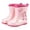 Pink, variant on Otqutp Kids Rain Boots Boys Girls Dinosaur Non-slip Waterproof Rubber Shoes Outdoor Easy-On Mid-Calf Boots for Toddlers