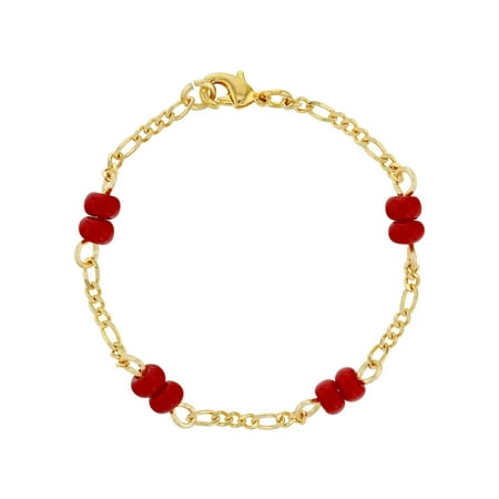 18k Gold Plated Red Bracelet for Baby Evil Eye Protection Newborn 4.5