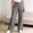 thumbnail image 6 of Womenspants Wide Leg Pants for Women Ndbuld Women's Wide Leg Dress Pants High Waisted Business Casual Work Trousers With Pockets Loose Straight Leg Office Pants For Women Dark Gray,XL, 6 of 9