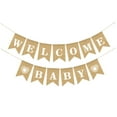 thumbnail image 4 of SHOWERORO Burlap Welcome Baby Banner 1Set Khaki Linen Heart Shape For Indoor And Outdoor Decoration Party Supplies, 4 of 8