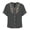 Gray, variant on Women's Blouses Trendy V Neck Embroidered Summer Tops Solid Color Button Down Short Sleeve Tops for Women (Blue,S)