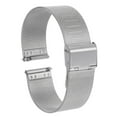 thumbnail image 1 of Correa de reloj de malla de acero inoxidable Uxcell de 18 mm, liberación rápida, correa de reloj metálica ajustable para hombres y mujeres, tono plateado, 1 of 7