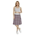 thumbnail image 2 of Women's Plaid Checkered Feminine Fashion A-line Printed Skirt Casual Wear, S, Pale Pink Black Grey, by Ambesonne, 2 of 6