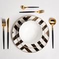 thumbnail image 5 of Ozarke Davi Black Crossroad Plates Set, Fine Bone China (Set of 12), 5 of 9