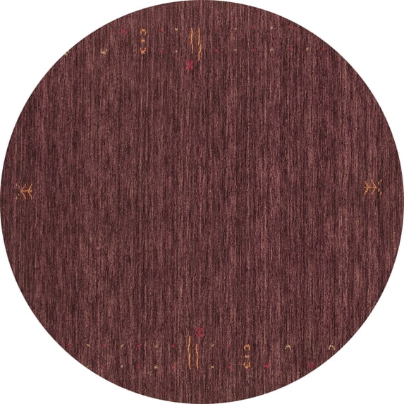 Ahgly Company Indoor Round Abstract Brown Contemporary Area Rugs, 6' Round