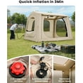 thumbnail image 6 of Lilypelle 4-6 Person Blow Up Inflatable Tent, 2-in-1 SUV Tailgate Hot Tent with Stove Jack, Easy Setup Camping Tent with Hand Pump, Waterproof Inflatable House for Outdoor, 6 of 10