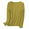 thumbnail image 4 of Texiao Women's Spring Solid Color V Neck Pullover Long Sleeved Knitted Inner Loose Casual Base Shirt, 4 of 5