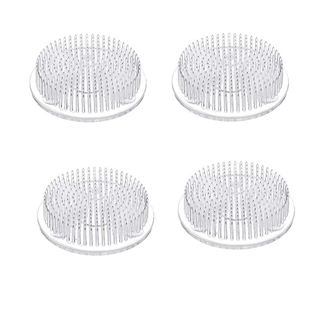 Juego de 2 soportes para arreglos florales de rana con alfiler de plástico transparente de rana de flores de 70 mm (2,76 pulgadas)