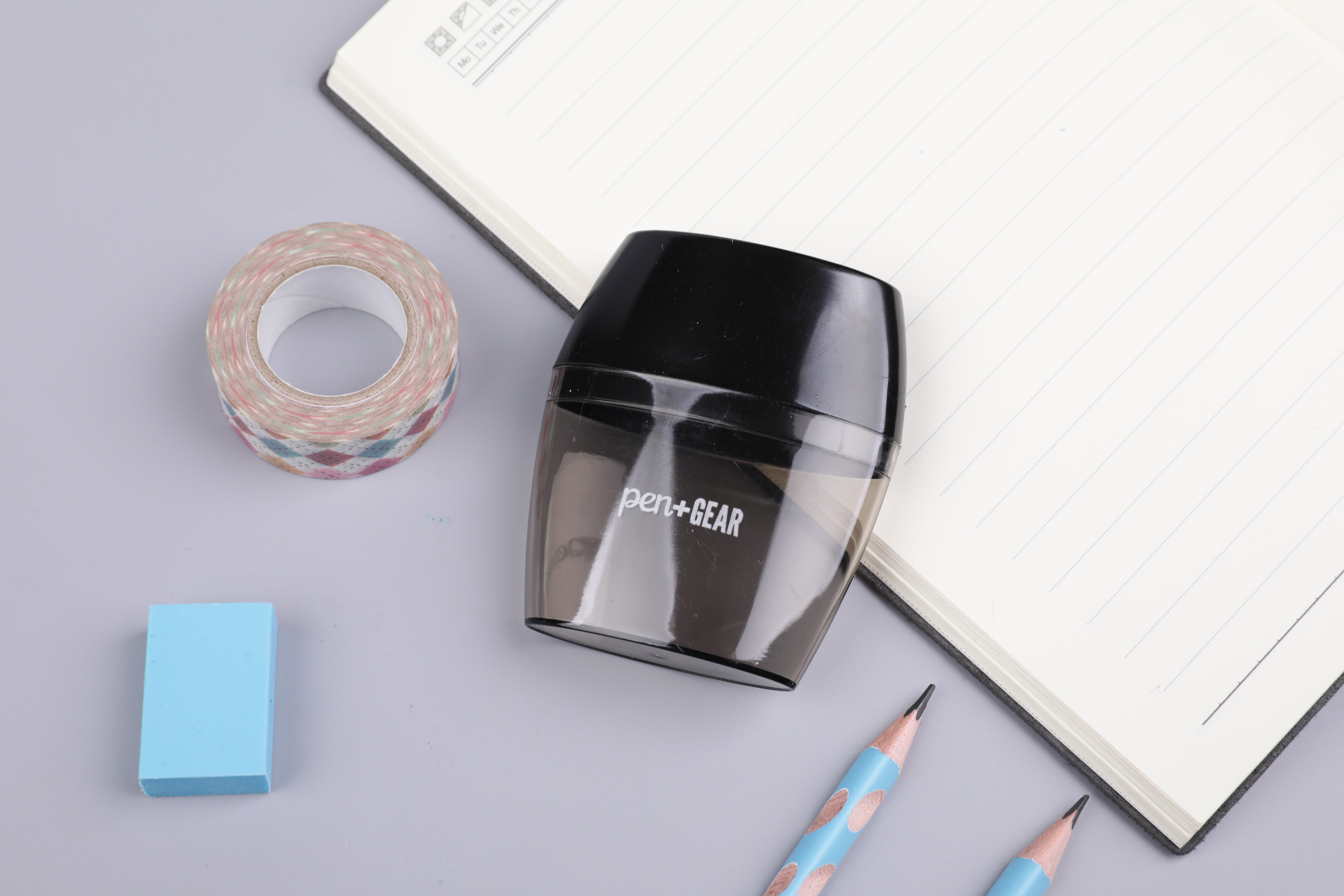 Pen+Gear 2-in-1 Plastic Sharpener, Black