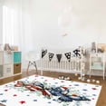 thumbnail image 3 of Area Rugs Indoor Non-Slip Rectangle Rug 2.7x5 Ft Independence Day USA Flag Red Blue Butterfly Star Rug Rubber Backing Floor Mats Non Shedding Home Decor Carpet for Entryway Living Room, 3 of 8