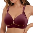 thumbnail image 2 of Gibobby Brasier mujer Nueva ropa interior de tamaño sin costuras, cómoda, transpirable y de reunión para mujer, sujetador de de copa fina(Vino,36), 2 of 3