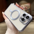 thumbnail image 2 of Nalacover Magnetic Case for iPhone 14 Plus, Plating Soft TPU Clear Phone Case with Lens Protective Film, MagSafe Compatible Wireless Charging Shockproof Non-Yellowing Phone Cover - Blue, 2 of 10