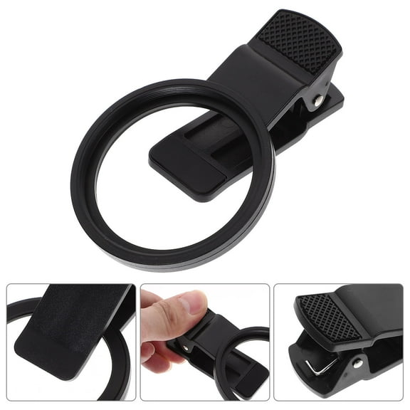 BESTOYARD Portable Phone Camera Lens Filter Clamp with Durable Metal Thread Black