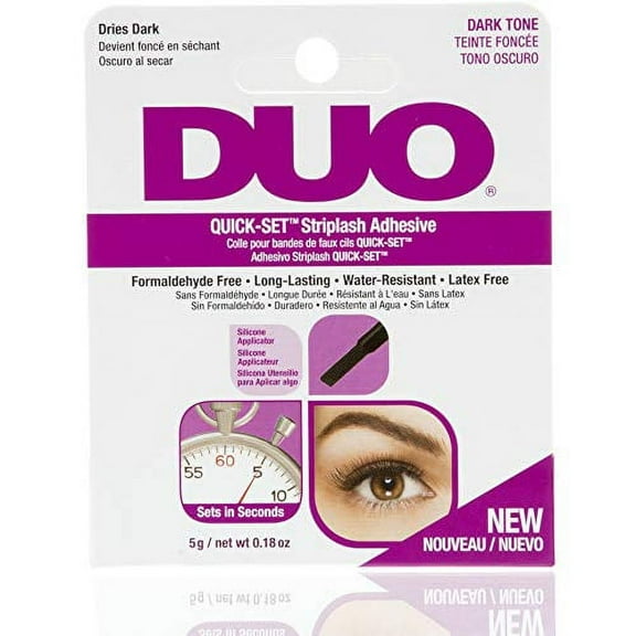 Duo Quick-Set Dark False Strip Lash Adhesive, Dries Dark, 0.18 oz