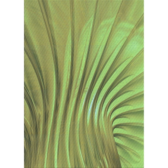 Ahgly Company Machine Washable Indoor Rectangle Transitional YellowGreen Area Rugs, 6' x 9'