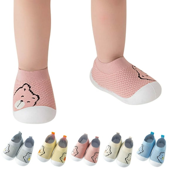 Cethrio Kids Girls Boys Walker Shoes, Soft Lightweight Mesh Spring Fall Sneakers Beige Size 4.5 Toddler