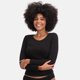 thumbnail image 3 of Bamboo basics Camiseta de mujer, pack de 4 - LARA Manga de tronco, chaleco, cuello redondo, uni Negro L (Large), 3 of 4