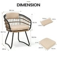thumbnail image 2 of Pellebant Set of 2 Rattan Single Seat, Outdoor Patio Furniture Set for Patio for Balcony, Beige Cushions, 2 of 6